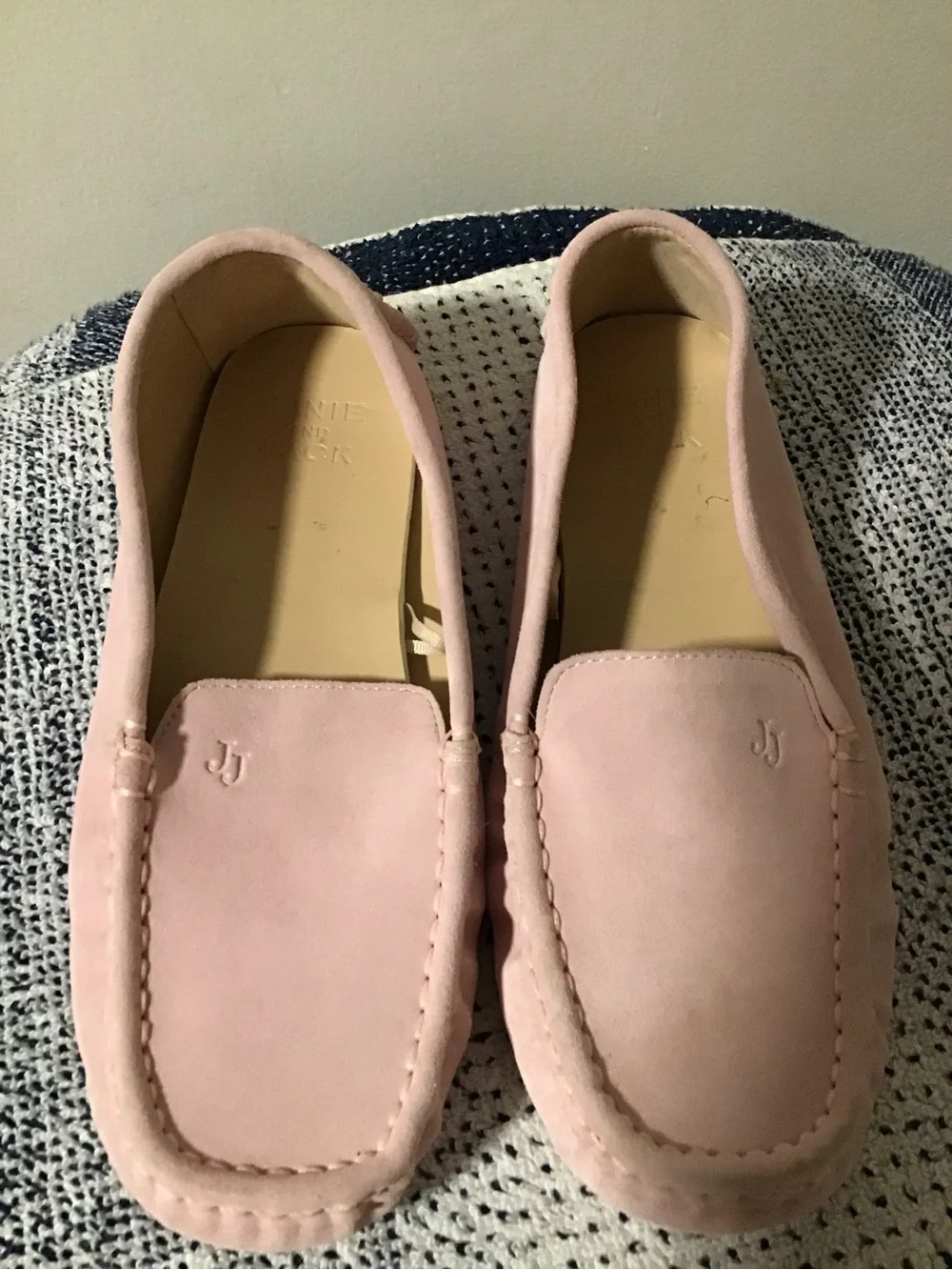 Janie and Jack Light Pink Suede Moccasin Flats